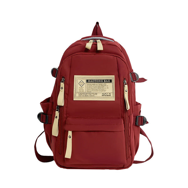 Red Stylish and Simple Backpack for High School and College