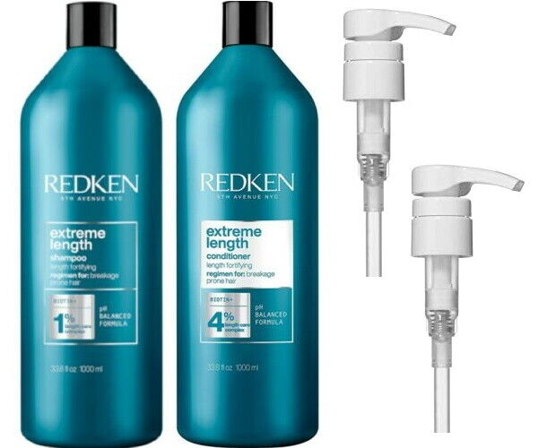 Redken Extreme Length Shampoo & Conditioner 1 Litre Duo WITH PUMPS