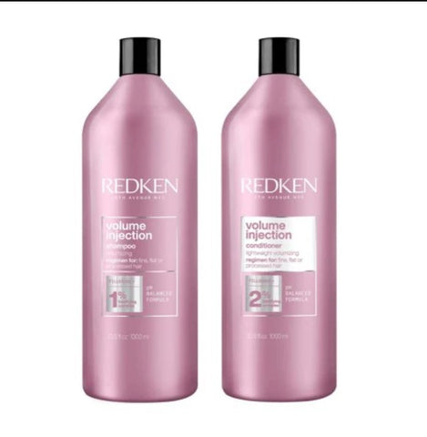 Redken Volume Injection 1L Shampoo and Conditioner Bundle