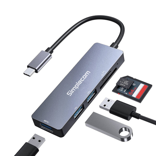 Simplecom CH255 USB-C 5-in-1 Multiport Adapter 3-Port USB-A