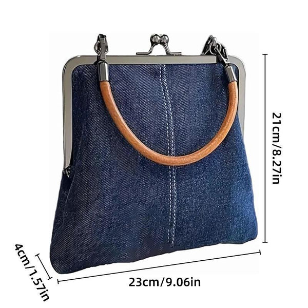 Small Handbag Women Tote Bag Cowboy Splicing Crossbody