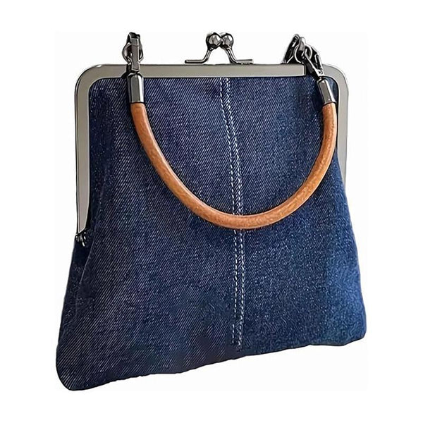 Small Handbag Women Tote Bag Cowboy Splicing Crossbody