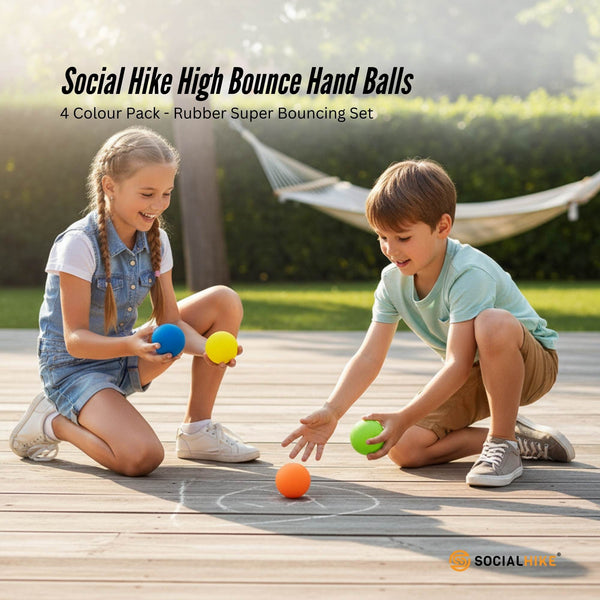 Social Hike High Bounce Hand Balls 4 Colour Pack - Rubber