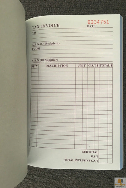TAX INVOICE BOOK 50 Page Duplicate Statement Carbonless