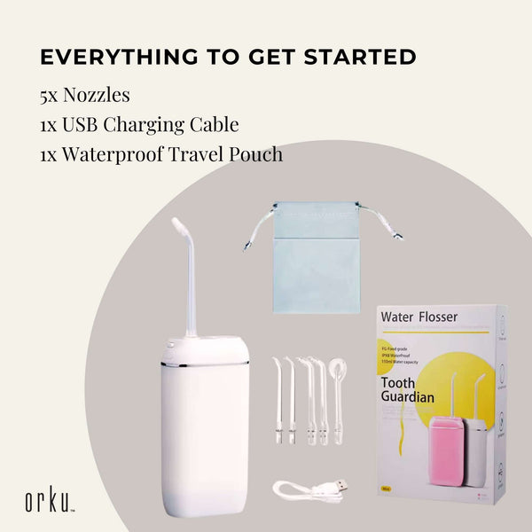 Teeth Water Flosser Rechargeable Cordless Cleaner - Travel