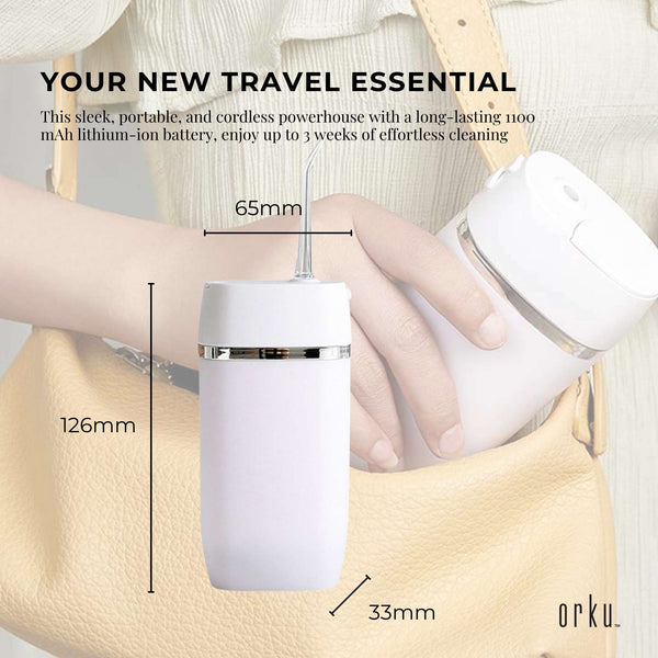 Teeth Water Flosser Rechargeable Cordless Cleaner - Travel
