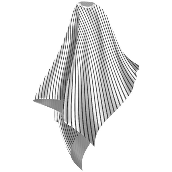 Traditional Barbers Lightweight Cape - White with Black