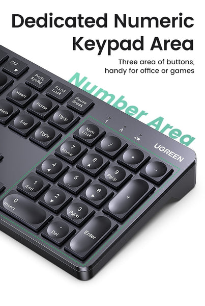UGREEN 90250 104-Key layout 2.4G Wireless Keyboard - Gift &