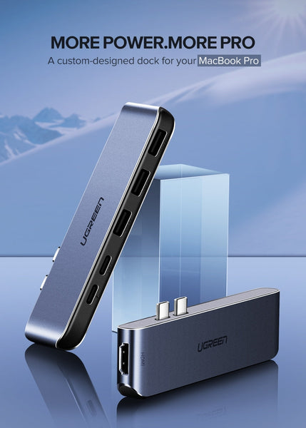 UGREEN Dual Type-C 5 in 1 to 3*USB3.0+ USB-C Female + PD