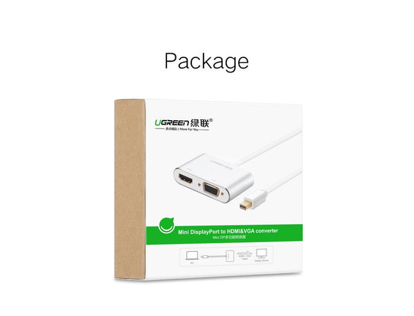UGREEN Mini DP to HDMI/VGA converter Silver (20421) - Audio