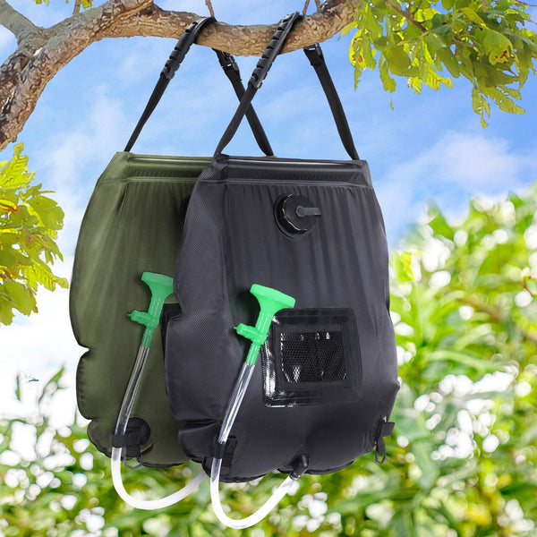 Weisshorn Camping Shower Bag 20L Set of 2 Portable Green