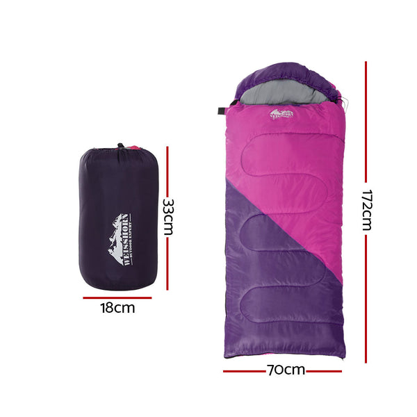 Weisshorn Sleeping Bag Kids Single 172cm Thermal Camping