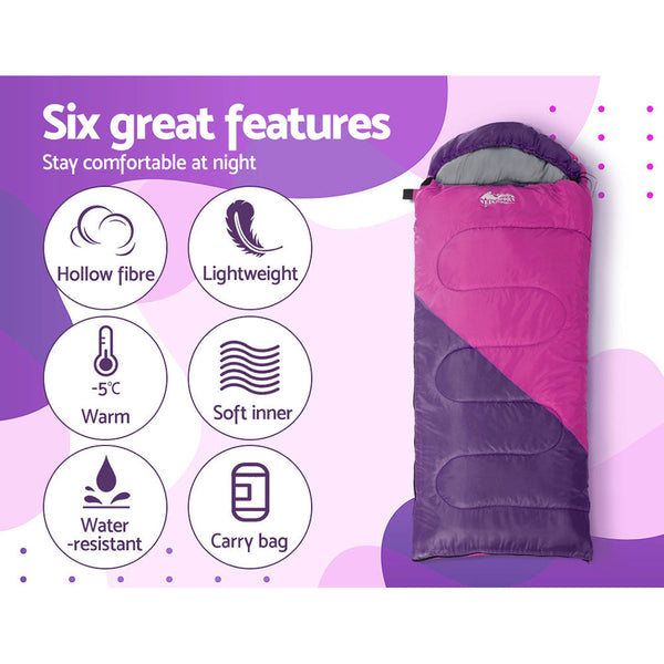 Weisshorn Sleeping Bag Kids Single 172cm Thermal Camping