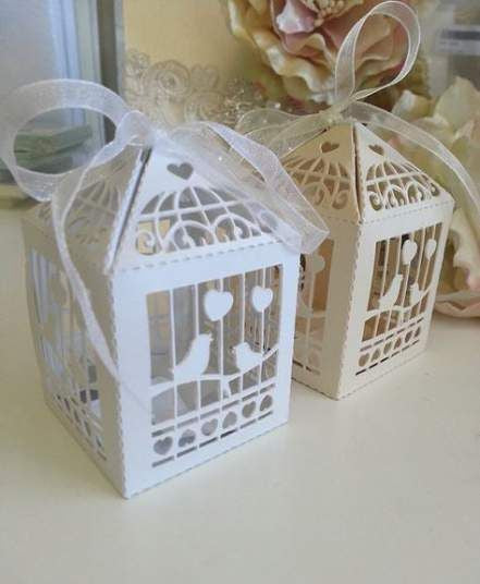 White Dove Bird Heart Wedding Bomboniere Favor Lolly Gift