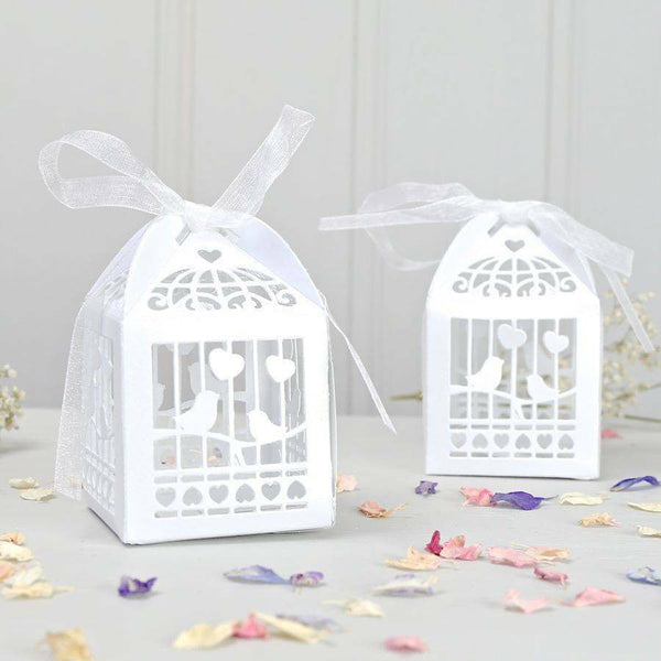 White Dove Bird Heart Wedding Bomboniere Favor Lolly Gift