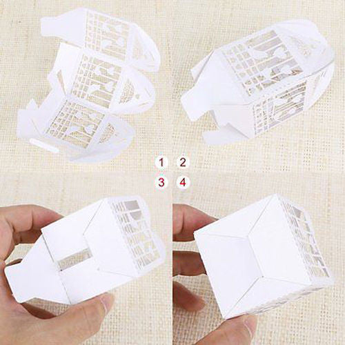 White Dove Bird Heart Wedding Bomboniere Favor Lolly Gift