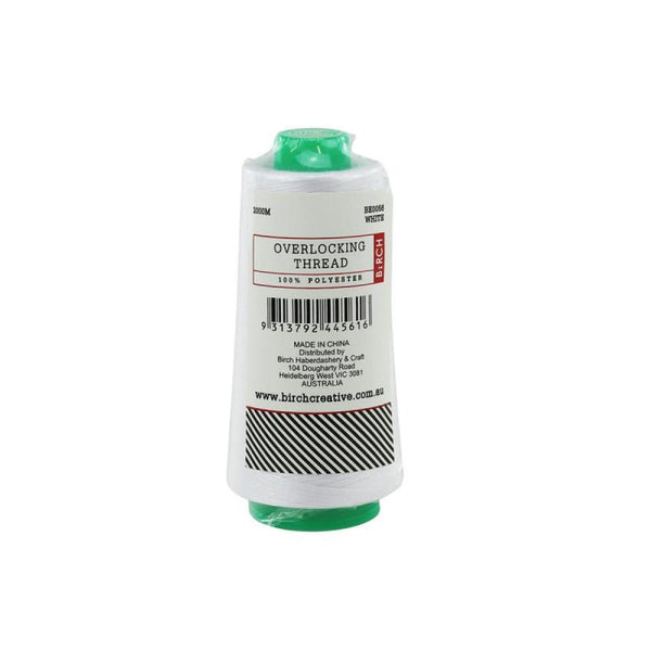 White Overlocking Thread 2000m Polyester Birch Overlocker