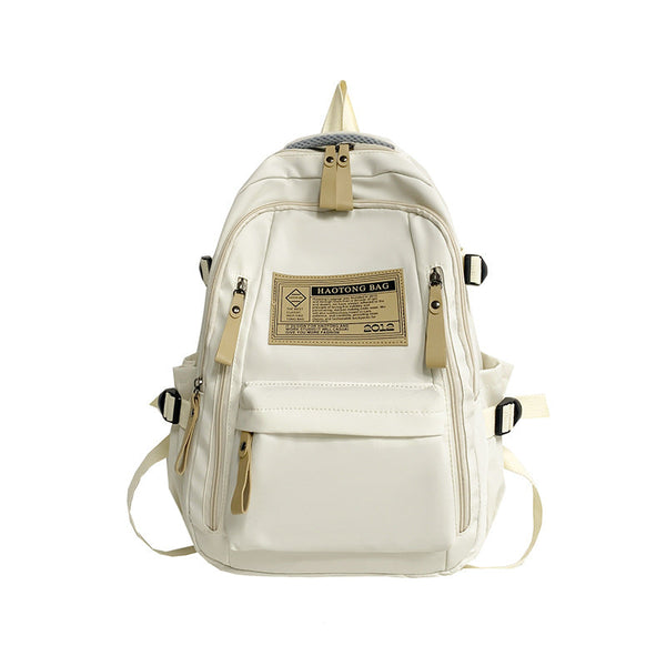 White Stylish and Simple Backpack for High School