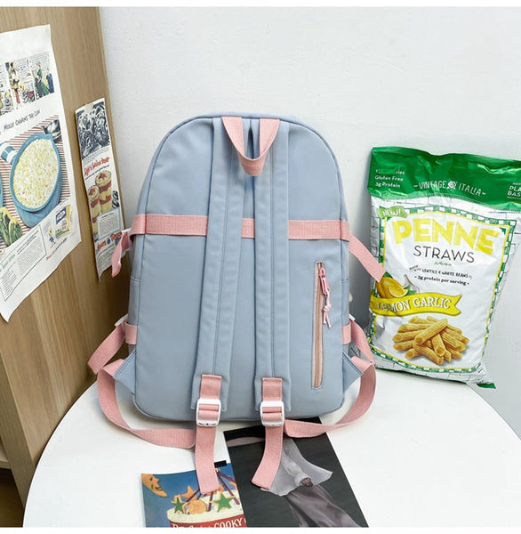 Women’s Large Aesthetic School Backpack Purple Nylon
