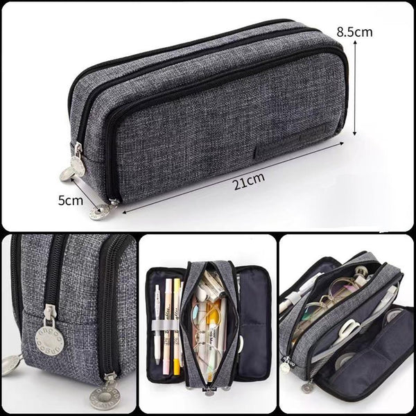 Zipper Pencil Case Large Capacity Storage Bag School