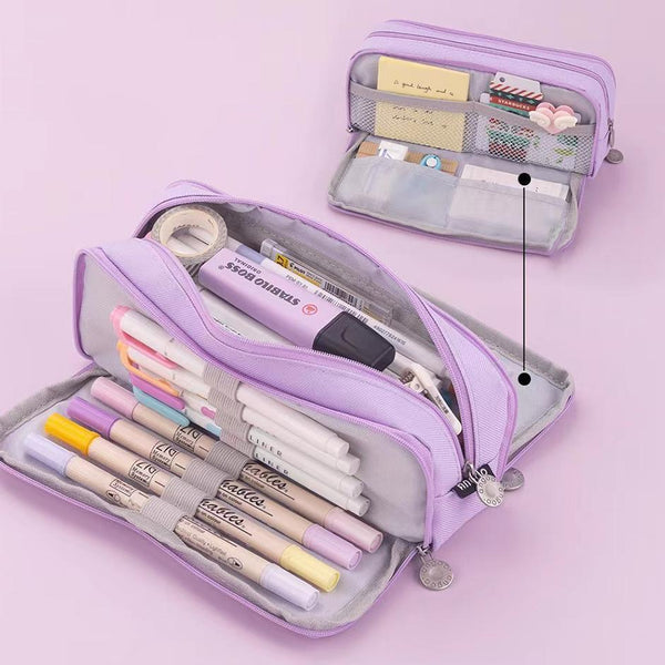 Zipper Pencil Case Large Capacity Storage Bag School
