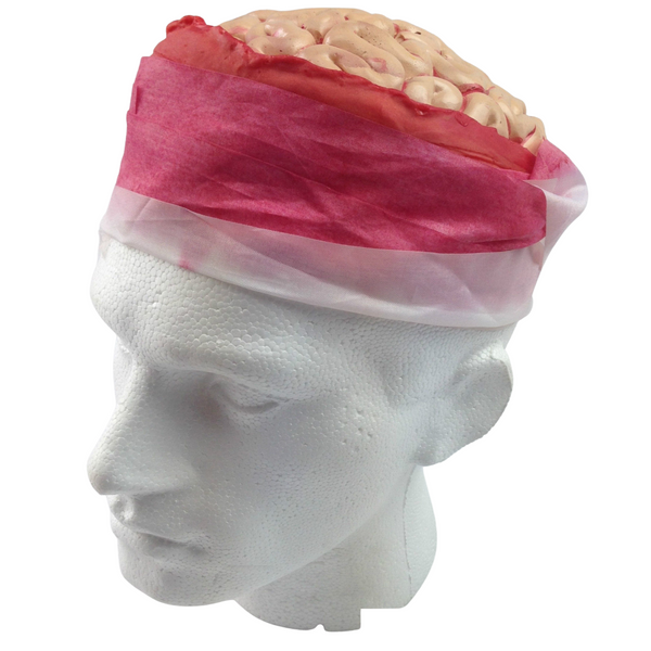 Zombie Brain Skull Cap Costume Halloween Bloody Headpiece