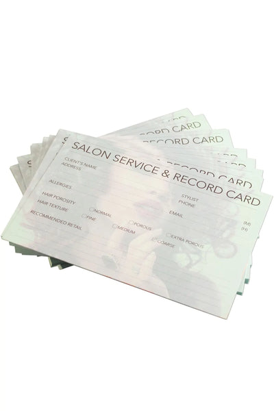 Professional Hairdressing Client Record Cards