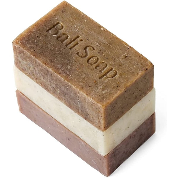 Bali Soap - Natural Soap Bar Gift Set, Face or Body Soap, Best for All Skin Types, for Women, Men & Teens, 3 Pc Variety Soap Pack (Sandalwood - Ylang-Ylang - Vanilla) 3.5 Oz Each
