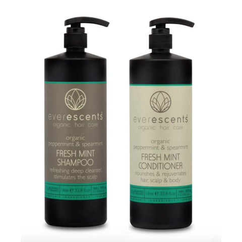 Everescents Organic Fresh Mint Shampoo and Conditioner 