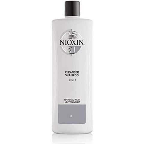 NIOXIN System 1 Cleanser Shampoo 1L, for Natural Hair with Light Thinning
