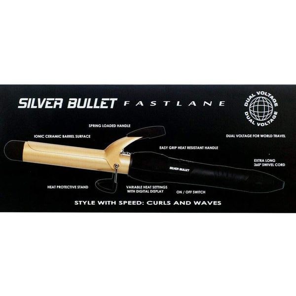 Silver Bullet Fastlane Ceramic Curling Iron, Gold, 25Mm