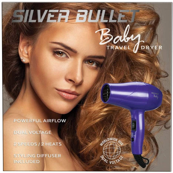 Silver Bullet Metallic Baby 1200W Hair Dryer, Purple