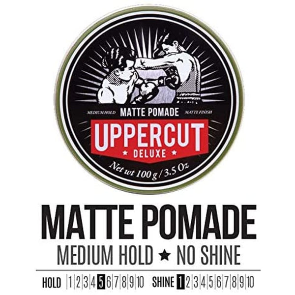 Uppercut Deluxe Field Kit Gift Set for Men - Includes Uppercut Deluxe Matte Pomade 100G, Stickers & a Stylish Wash Bag