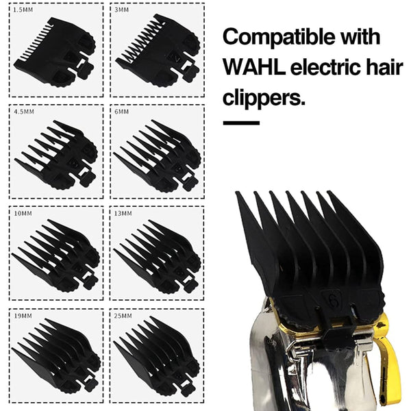 ZIEM 8 Sizes Professional Cutting Guide Comb Set Limit Comb Set Replacement for Wahl Electric Hair Trimmer Shaver Hairdressing Tool